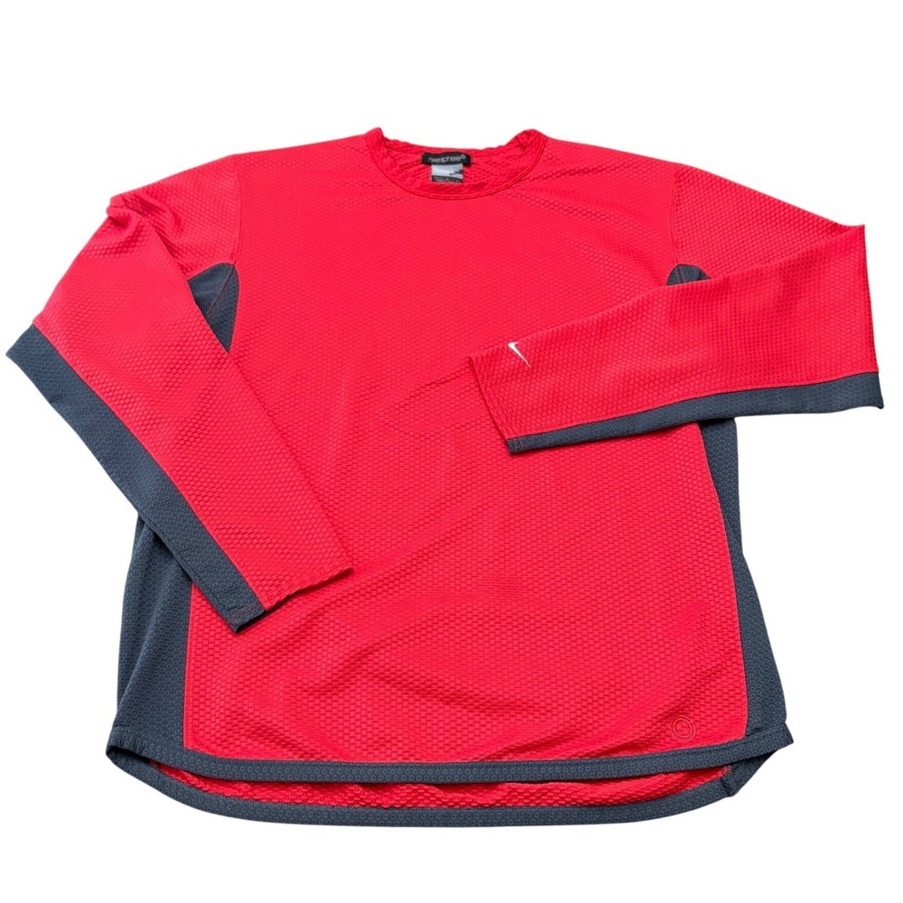 VTG Y2K Nike Sphere Long Sleeve Shirt Mens Large Red Thermal Running Training